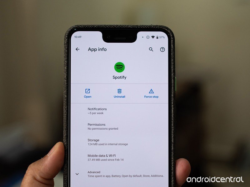 Android 10 app info page