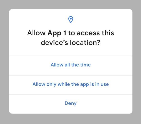 Android 10 permissions UI