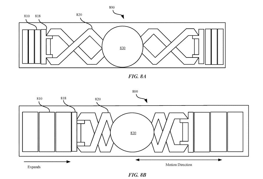 Scissor mechanisms could move weights within the Apple Pencil.