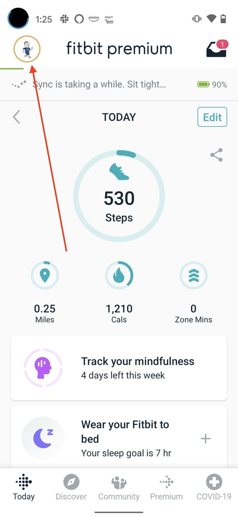 Fitbit Goals Step 1