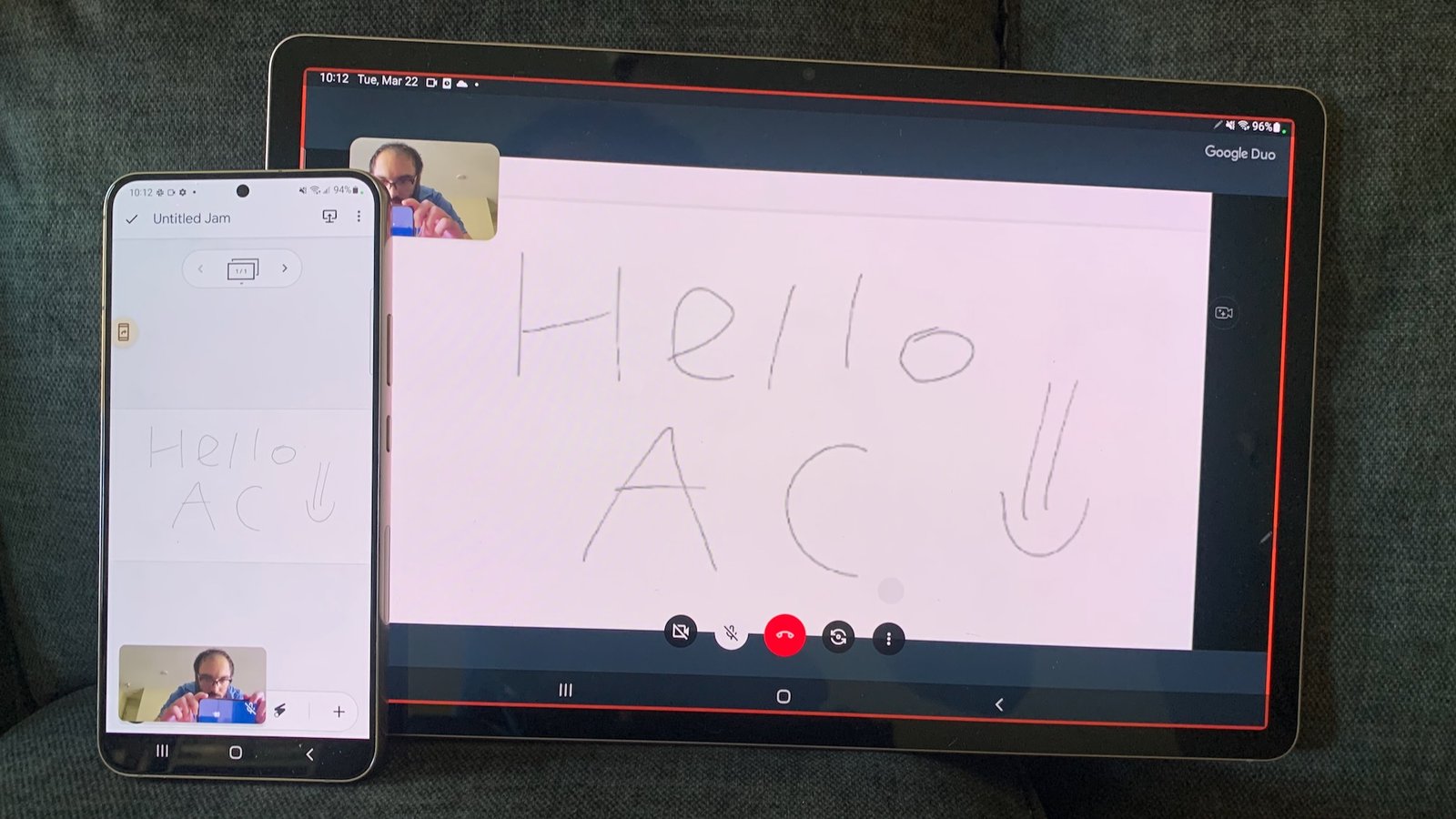 Google Duo Live Sharing — Jamboard app