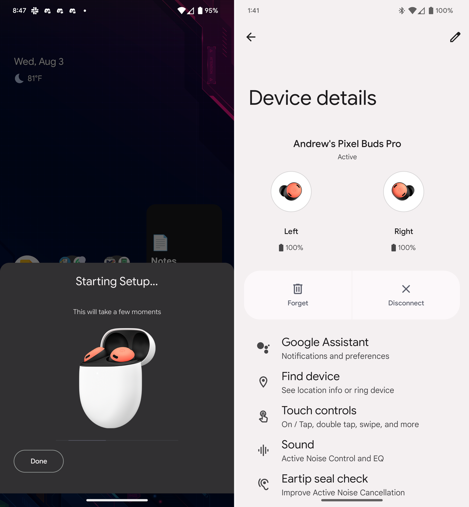 Finish pairing process for Pixel Buds Pro with Pixel 6 Pro