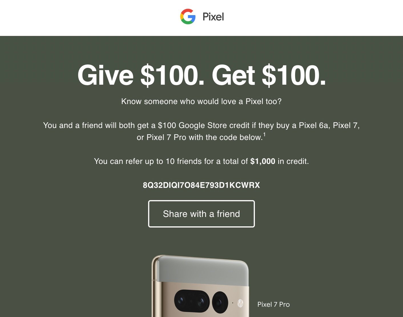 Google Store Referral Program