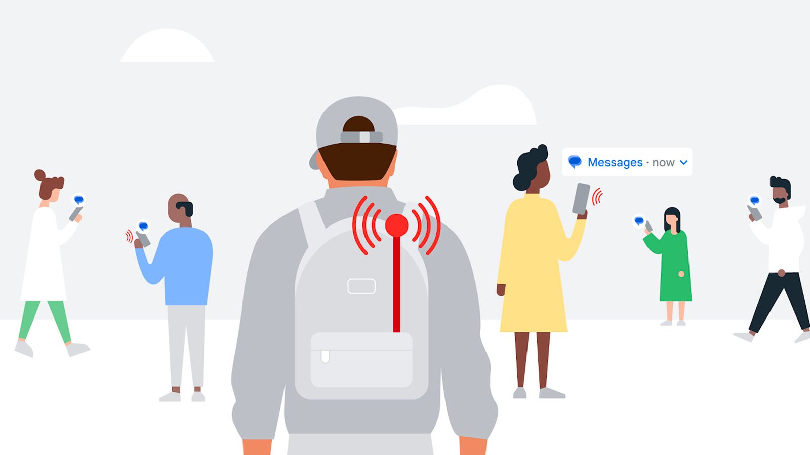 A graphic from Google showing a smishing situation.