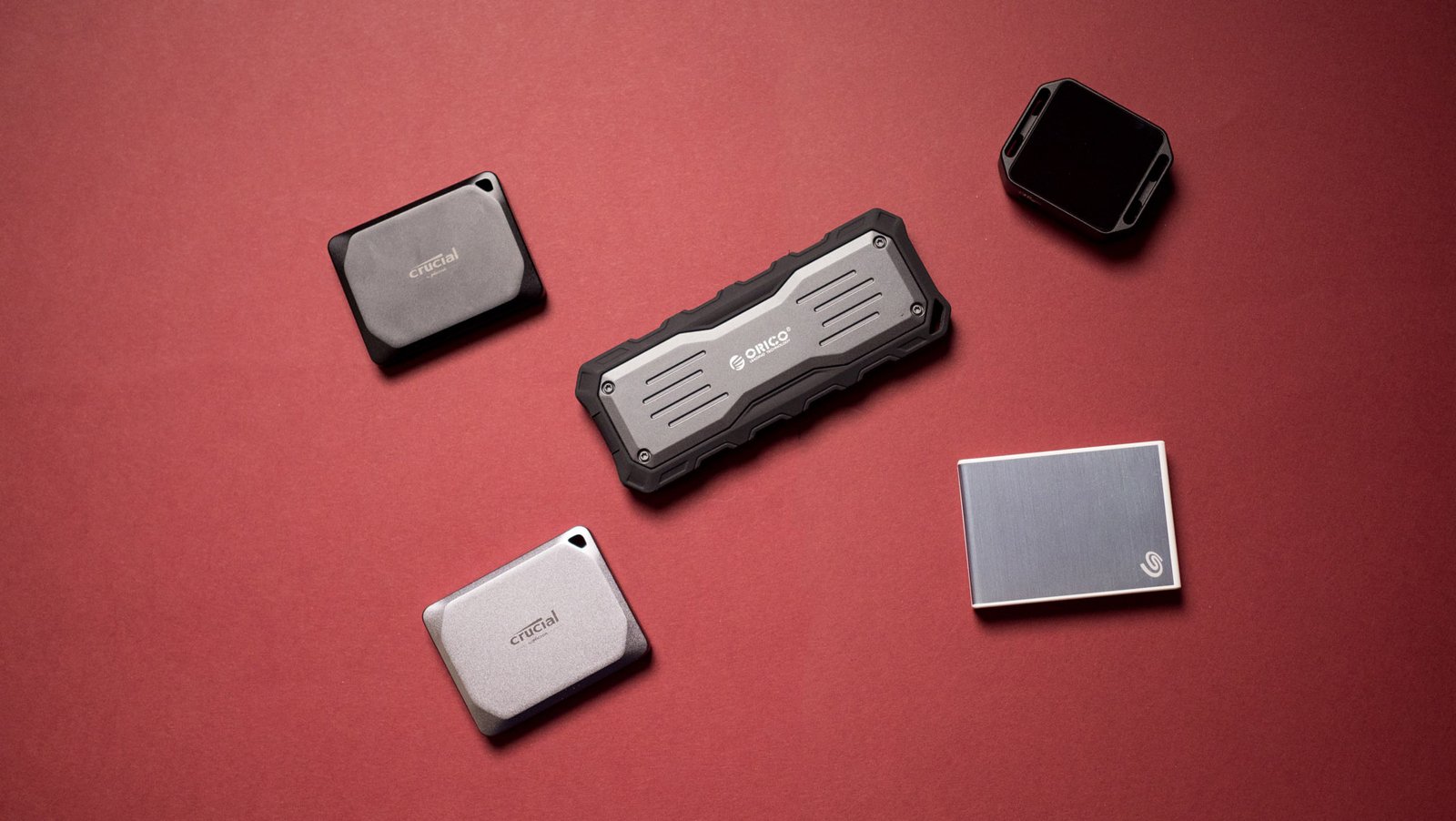 Orico Mecha O20 2TB SSD next to other external