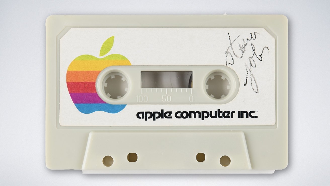 Apple II cassette tape, also signed by Steve Jobs.