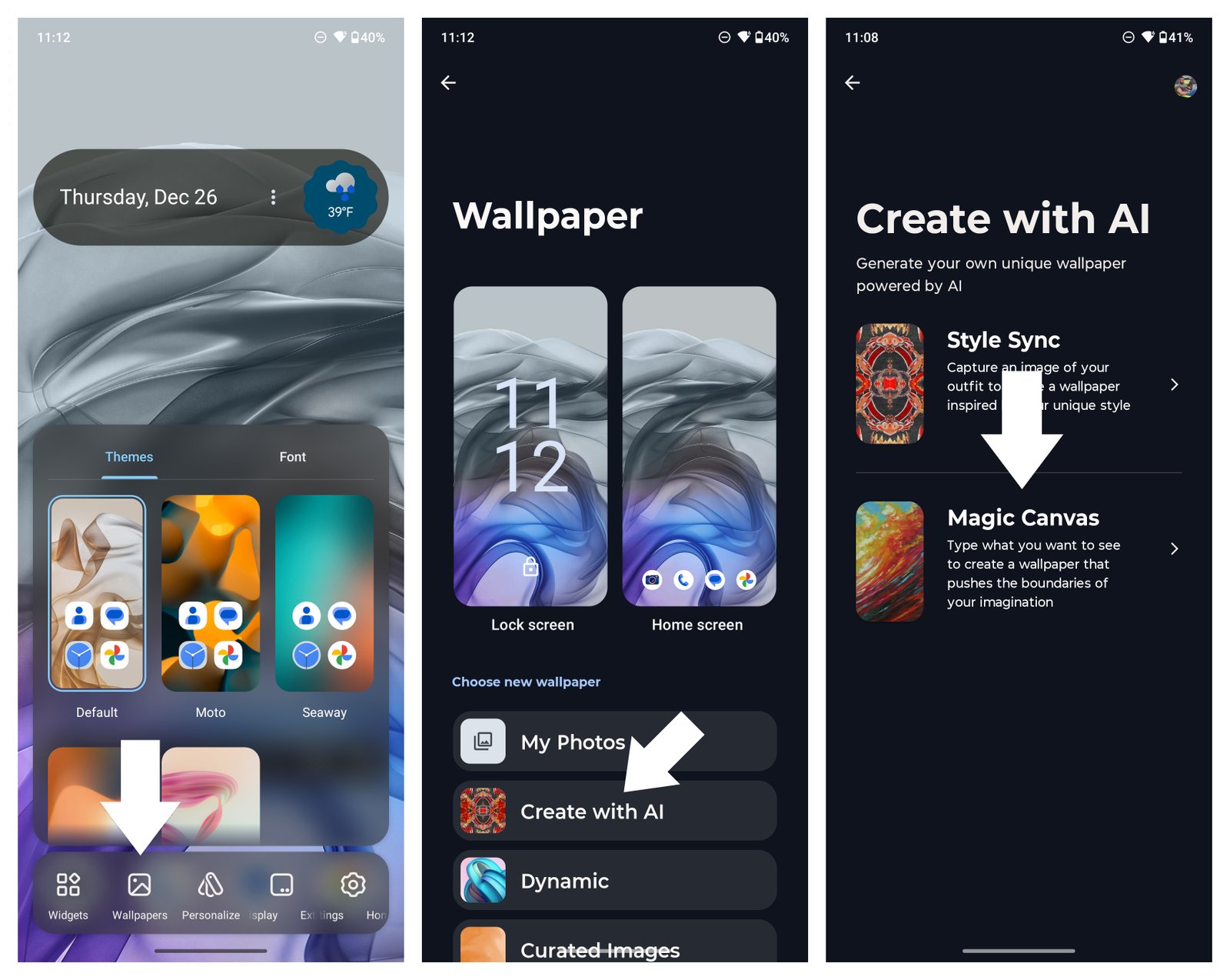 Accessing Magic Canvas on a Motorola phone