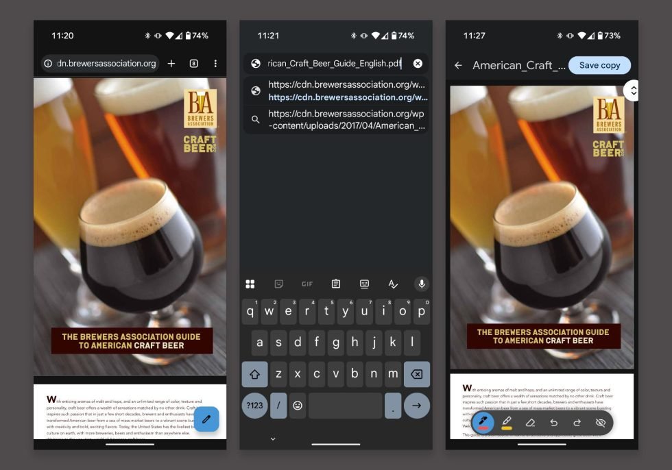 Chrome Android - PDF Viewer