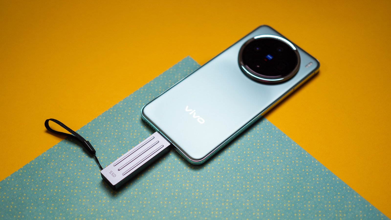 Seagate's Ultra Compact SSD against colorful background