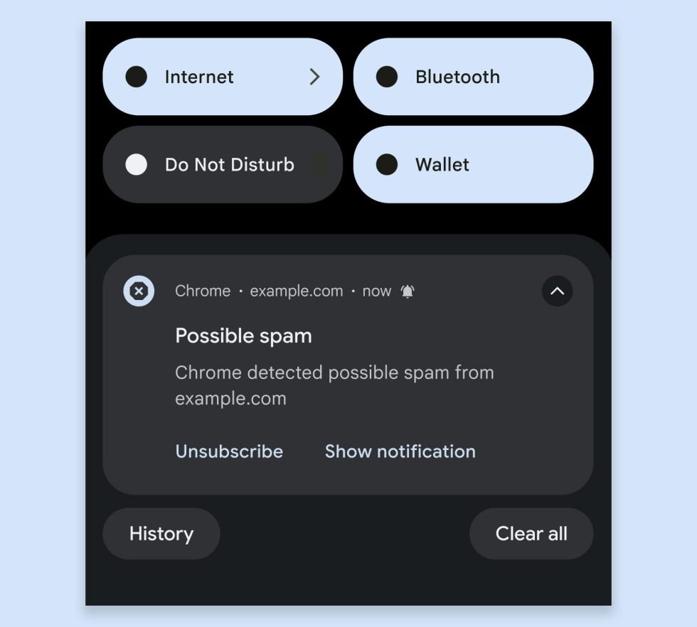 Chrome Notification Warning
