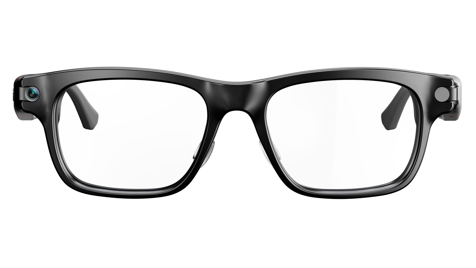black Solos AirGo V2 smart glasses against a white background